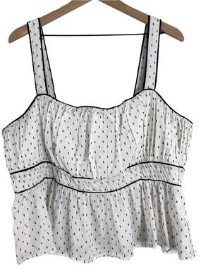 Gap Womens Peplum Babydoll Smocked Tank Top XXL Cottegecore Boho Milkmaid Beach